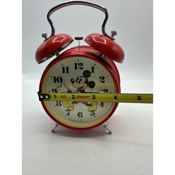 Vintage Mickey Mouse Red Alarm Clock Lorus Quartz Battery Operated-PARTS ONLY - Picture 12 of 12